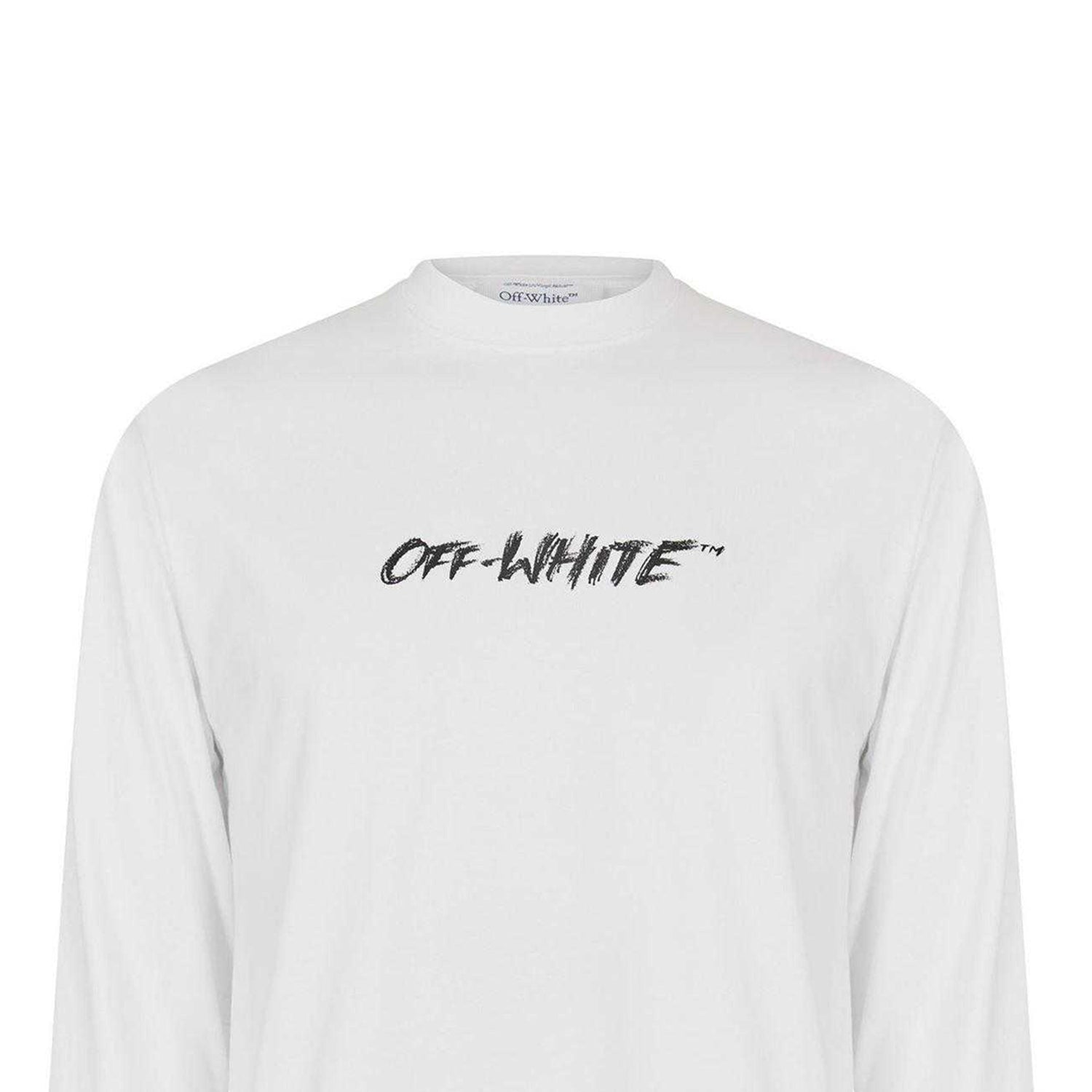 White - Side - Off White Mens Lightweight Long-Sleeved T-Shirt