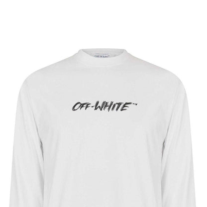 White - Side - Off White Mens Lightweight Long-Sleeved T-Shirt