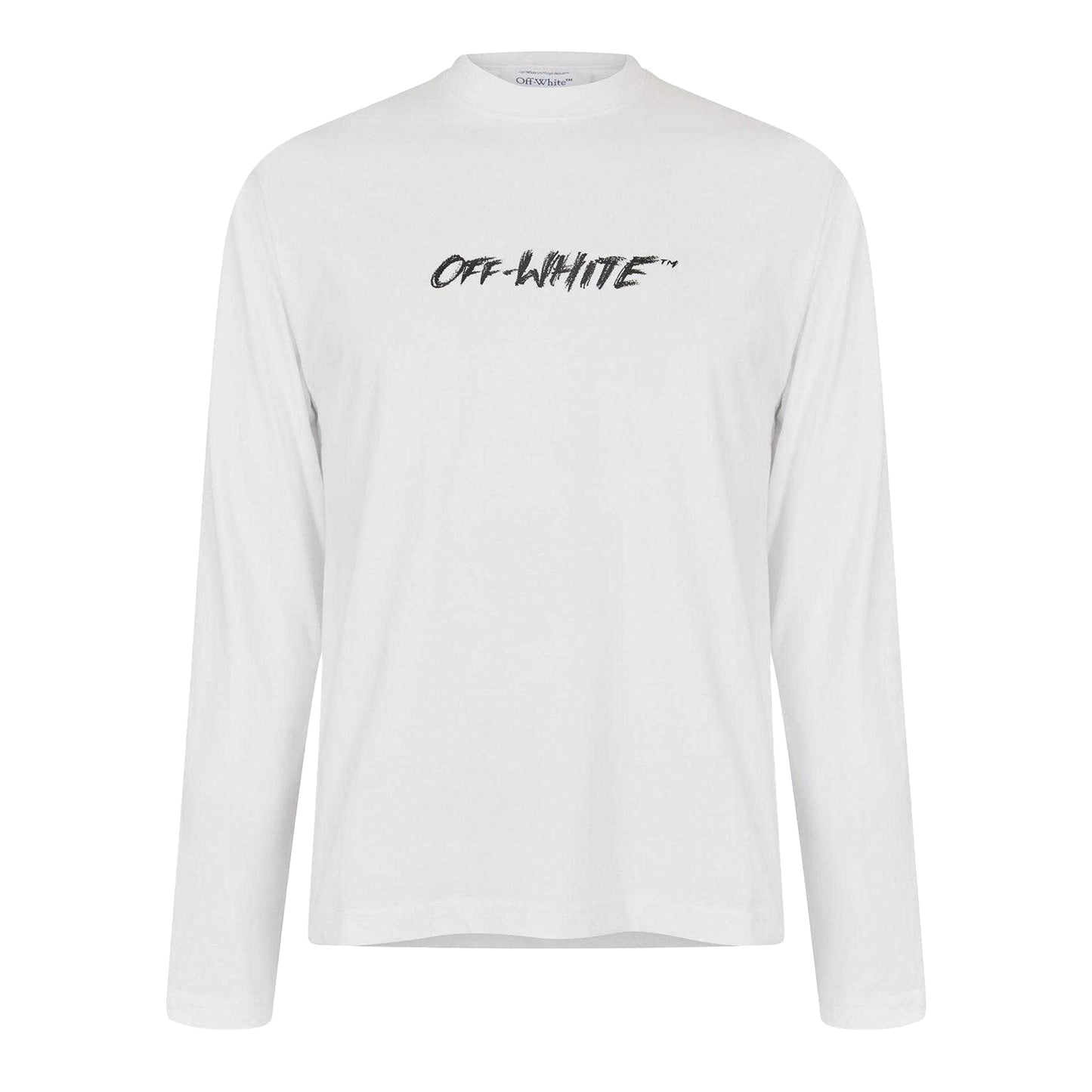 White - Front - Off White Mens Lightweight Long-Sleeved T-Shirt