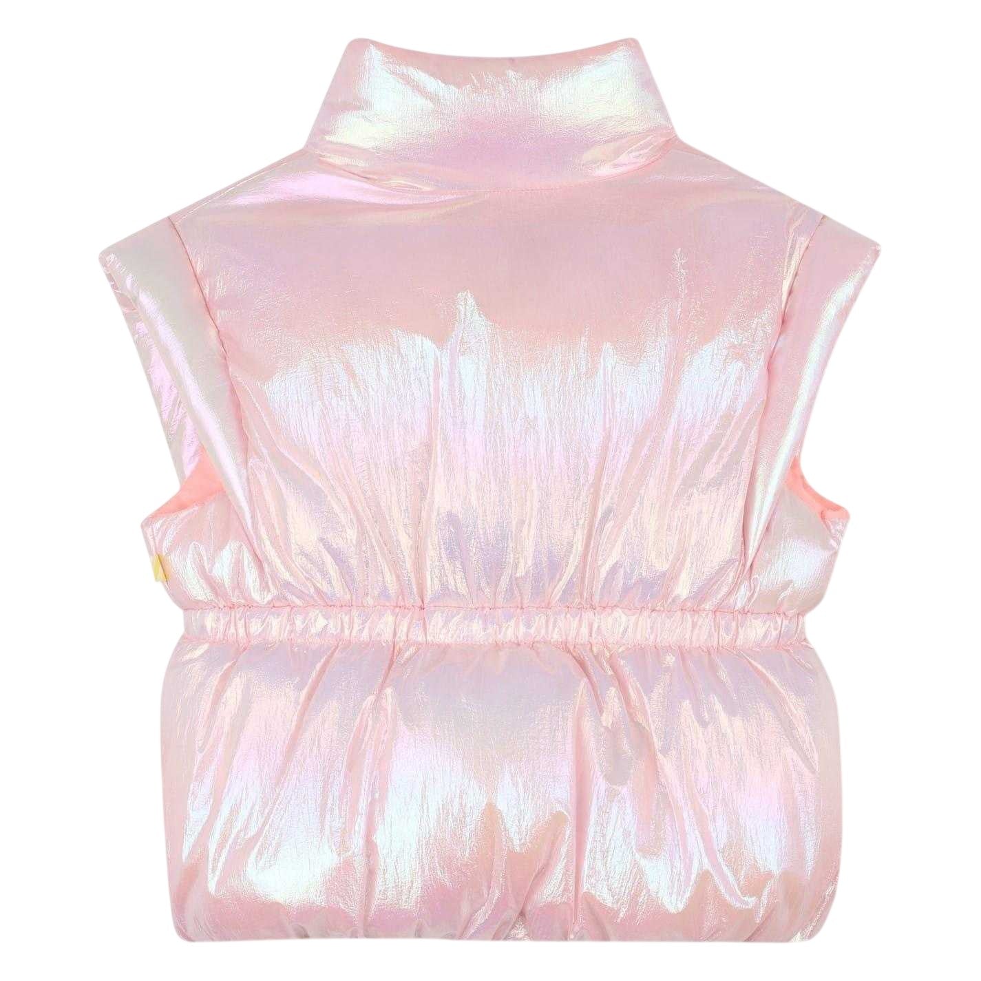 Peach Pink - Back - Billieblush Girls Iridescent Puffer Gilet