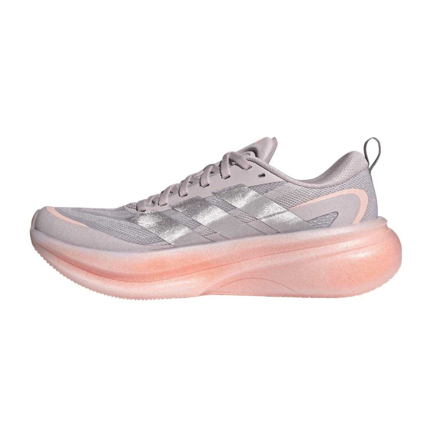 Purple-Silver - Side - Adidas Womens-Ladies Supernova Glide Shoes
