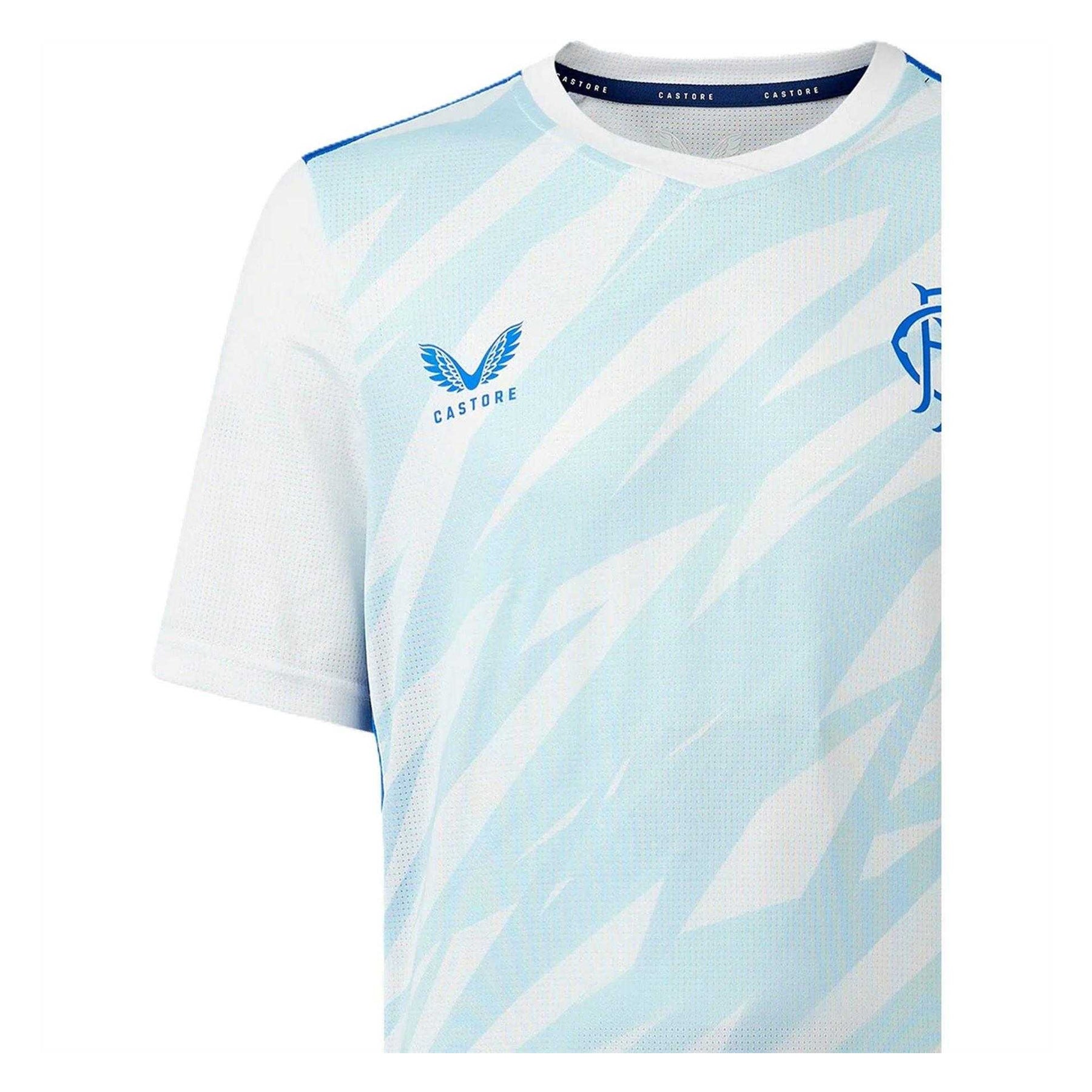 White-Lapis Blue - Side - Castore Childrens-Kids Rangers FC Football Shirt