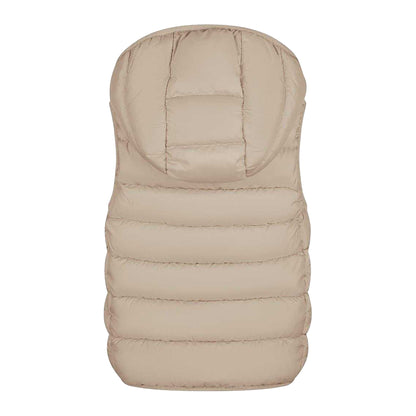 Sand - Back - Minoti Girls Quilted Detachable Hood Gilet