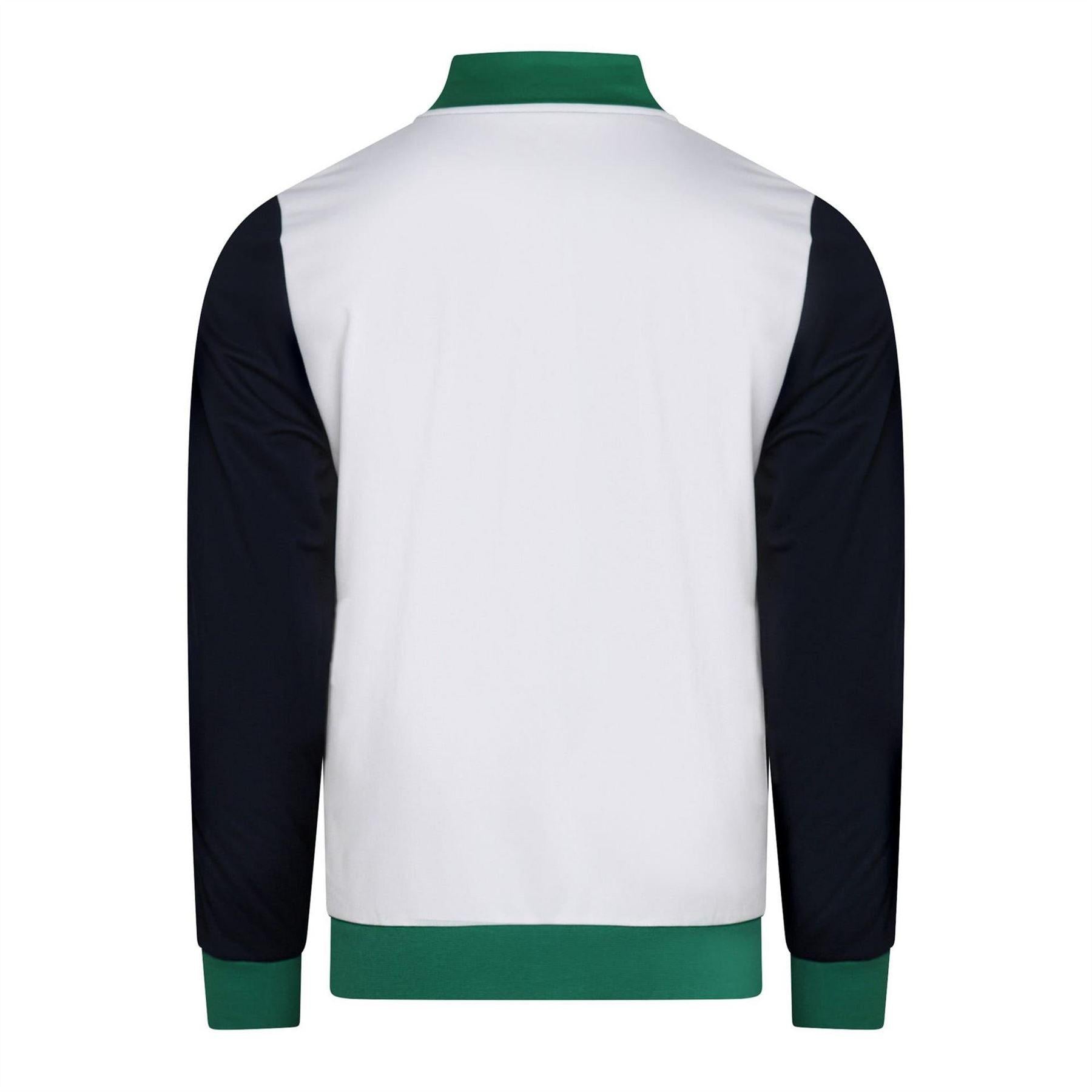 Navy-White-Green - Back - Lacoste Mens Logo Track Jacket