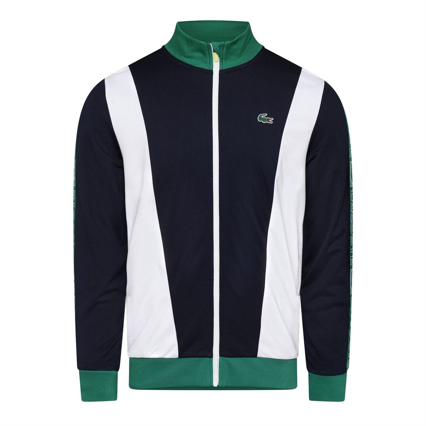 Navy-White-Green - Front - Lacoste Mens Logo Track Jacket