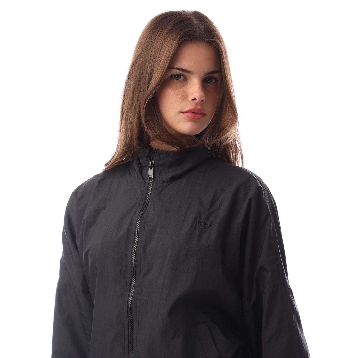 Black - Side - Adidas Womens-Ladies Essentials Balloon Sleeve Track Jacket