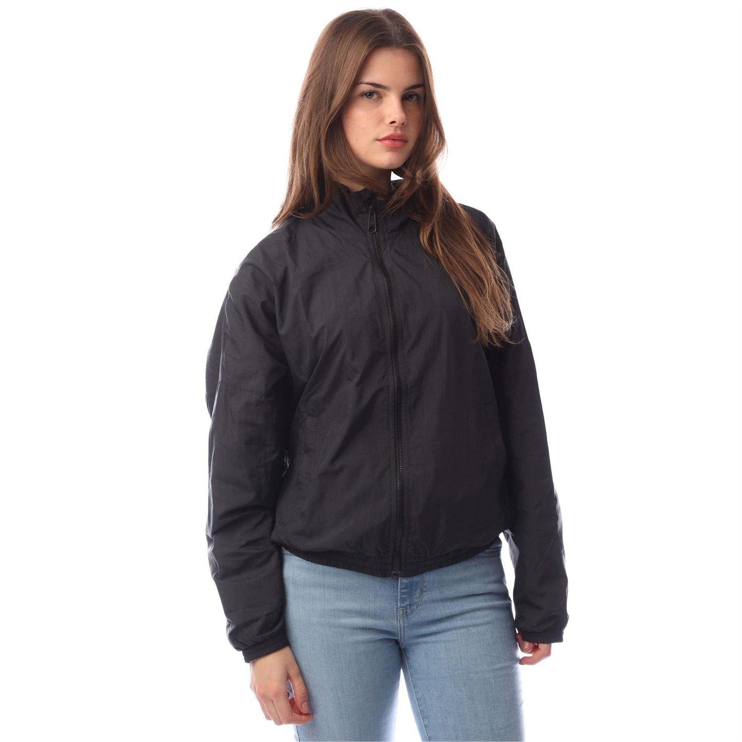 Black - Front - Adidas Womens-Ladies Essentials Balloon Sleeve Track Jacket