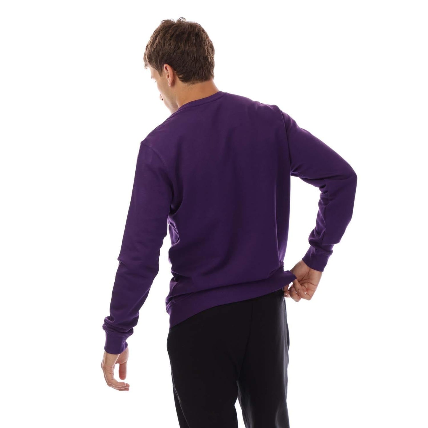 Purple - Side - Lyle & Scott Mens Crew Neck Sweatshirt