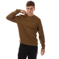 Light Brown - Front - Lyle & Scott Mens Crew Neck Sweatshirt