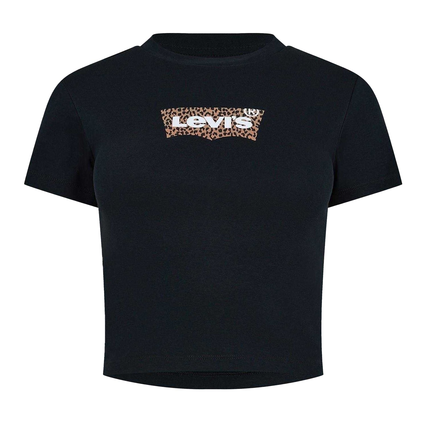 Black - Front - Levis Womens-Ladies Criss-Cross Boxy T-Shirt