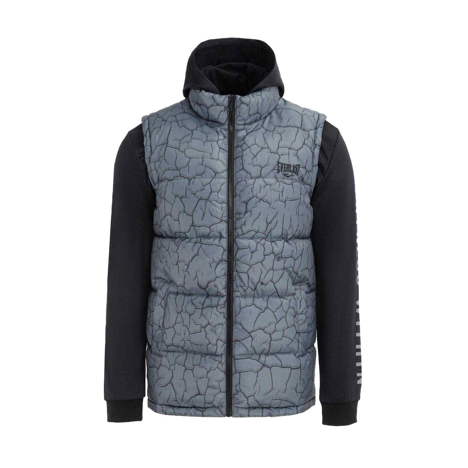 Charcoal - Front - Everlast Mens Cracked Quilted Hybrid Jacket