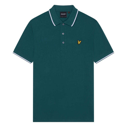 Green-White - Front - Lyle & Scott Mens Tipped Polo Shirt