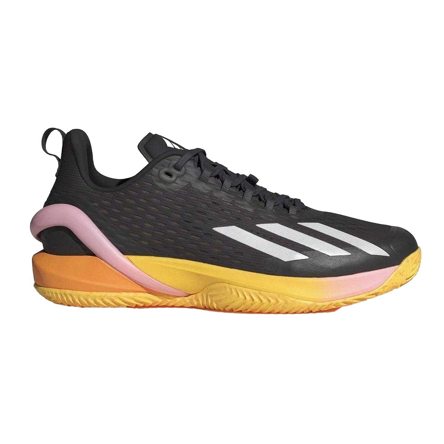 Black-Metallic - Front - Adidas Mens Adizero Tennis Shoes