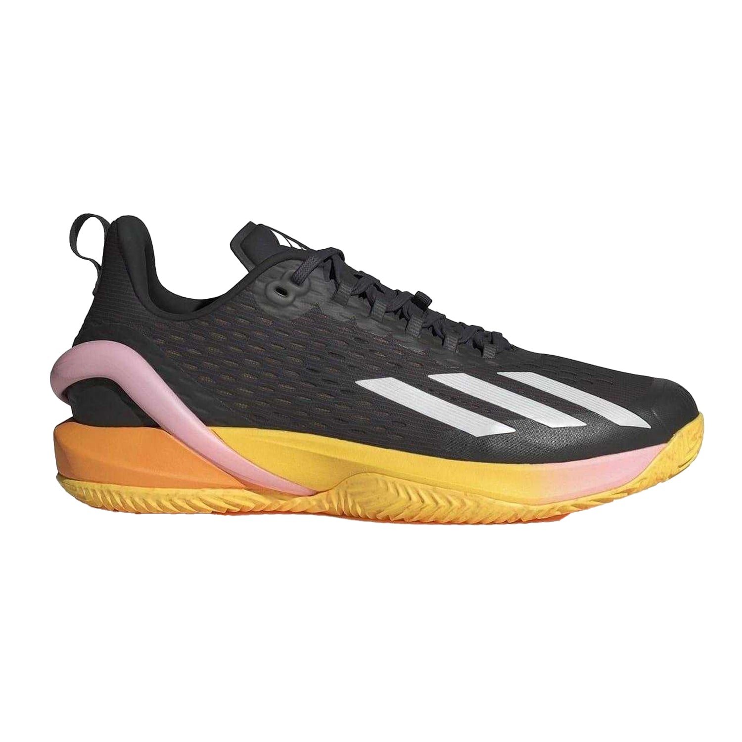 Black-Metallic - Front - Adidas Mens Adizero Tennis Shoes