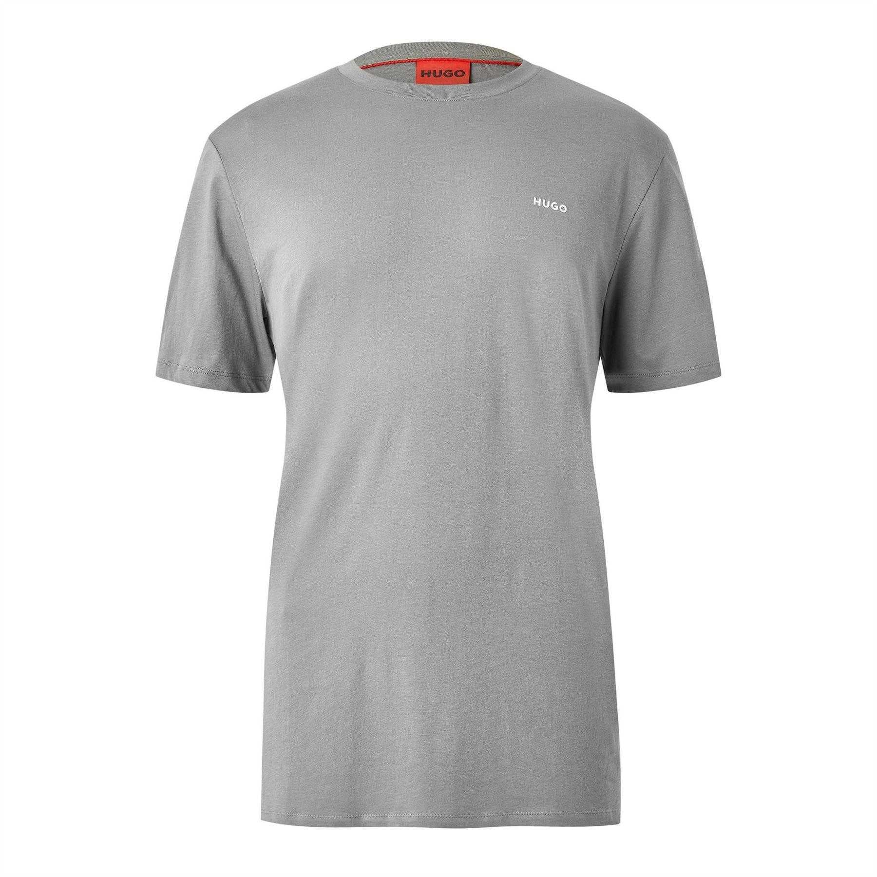 Dark Grey - Front - Hugo Mens Dero222 Logo T-Shirt