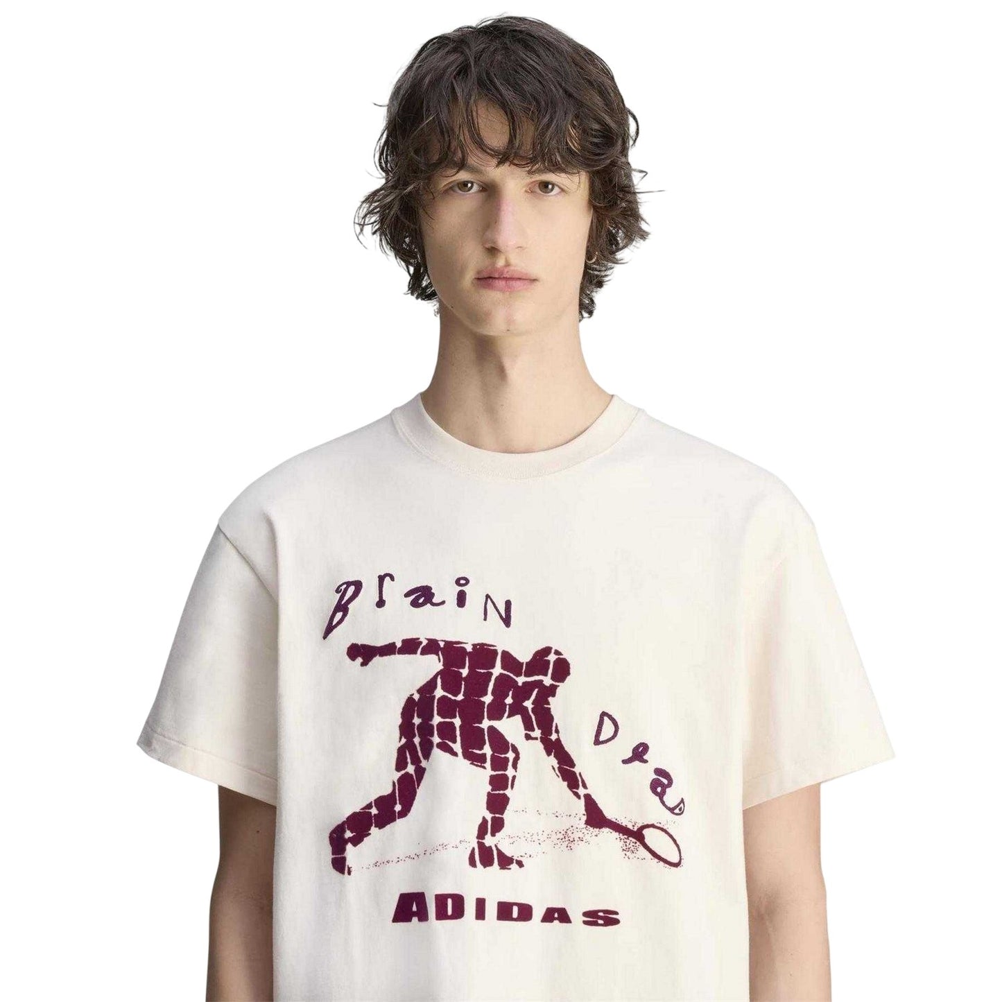 Wonder White - Side - Adidas Mens Brain Dead Graphic Print T-Shirt