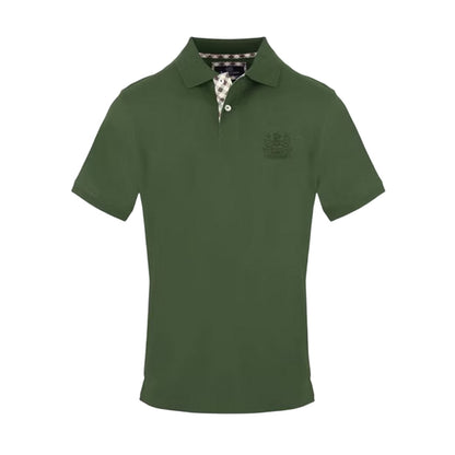 Black - Side - Aquascutum Mens Logo Polo Shirt