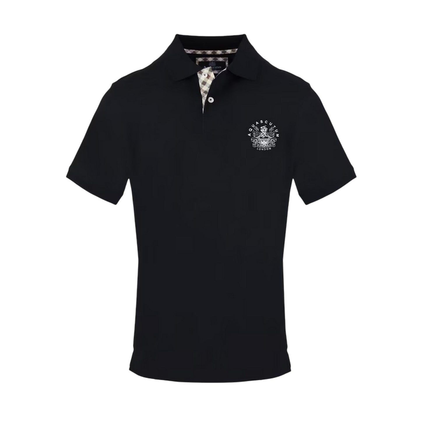 Black - Front - Aquascutum Mens Logo Polo Shirt