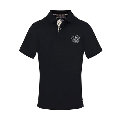 Black - Front - Aquascutum Mens Logo Polo Shirt