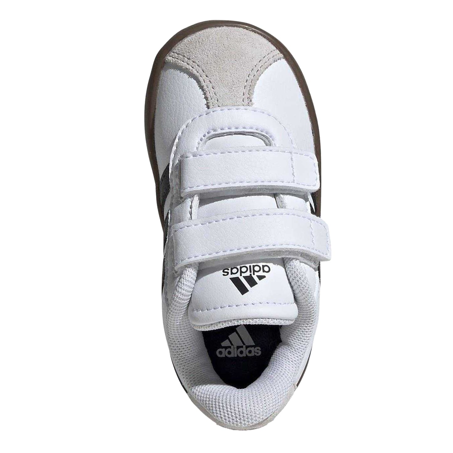 White-Gum - Lifestyle - Adidas Childrens-Kids Court 3.0 Suede Hook and Loop Shoes