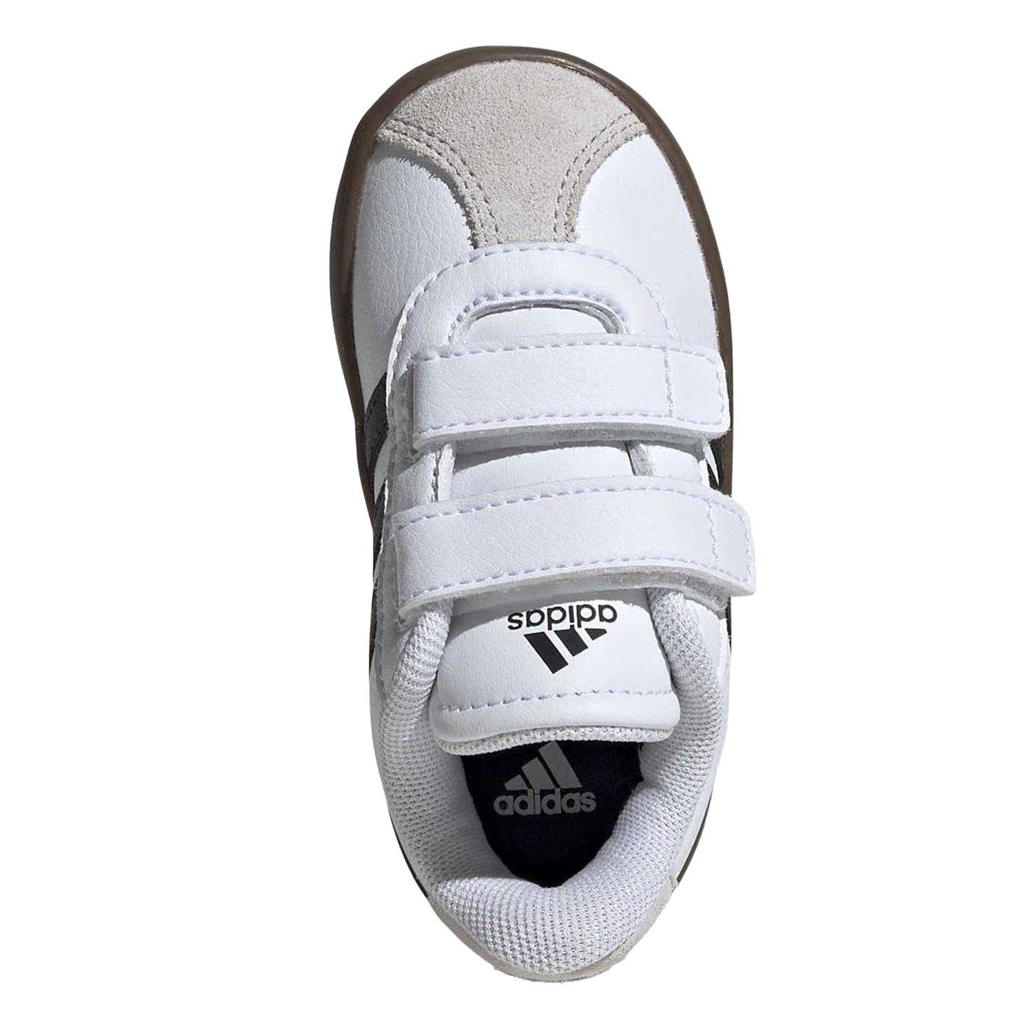 White-Gum - Lifestyle - Adidas Childrens-Kids Court 3.0 Suede Hook and Loop Shoes