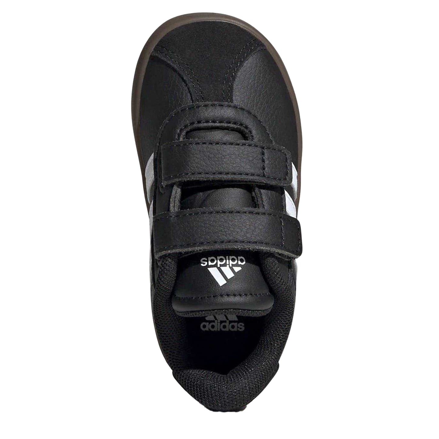 Black - Lifestyle - Adidas Childrens-Kids Court 3.0 Suede Hook and Loop Shoes