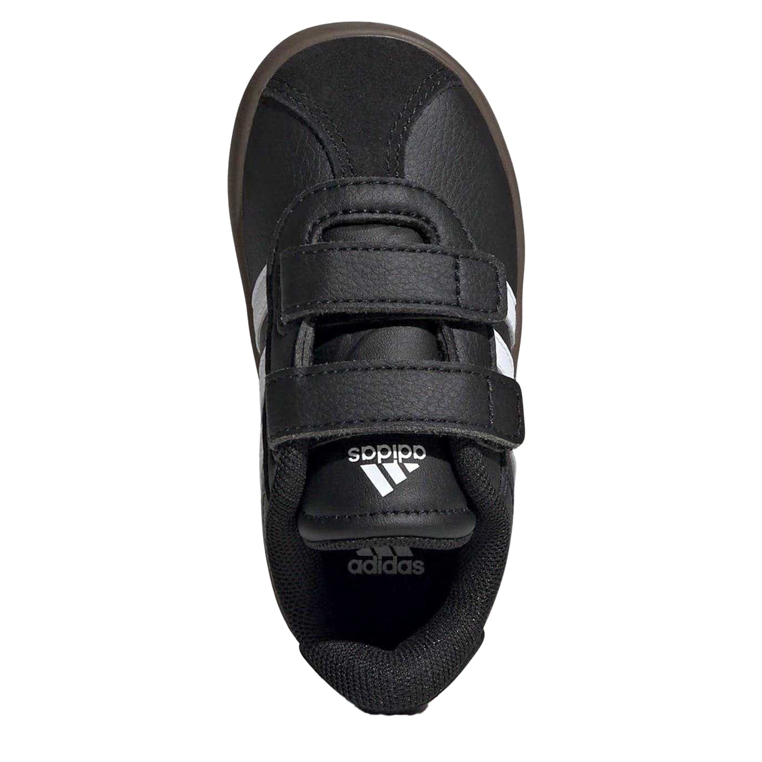 Black - Lifestyle - Adidas Childrens-Kids Court 3.0 Suede Hook and Loop Shoes