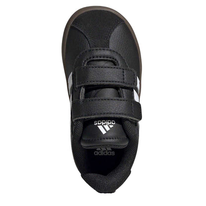Black - Lifestyle - Adidas Childrens-Kids Court 3.0 Suede Hook and Loop Shoes