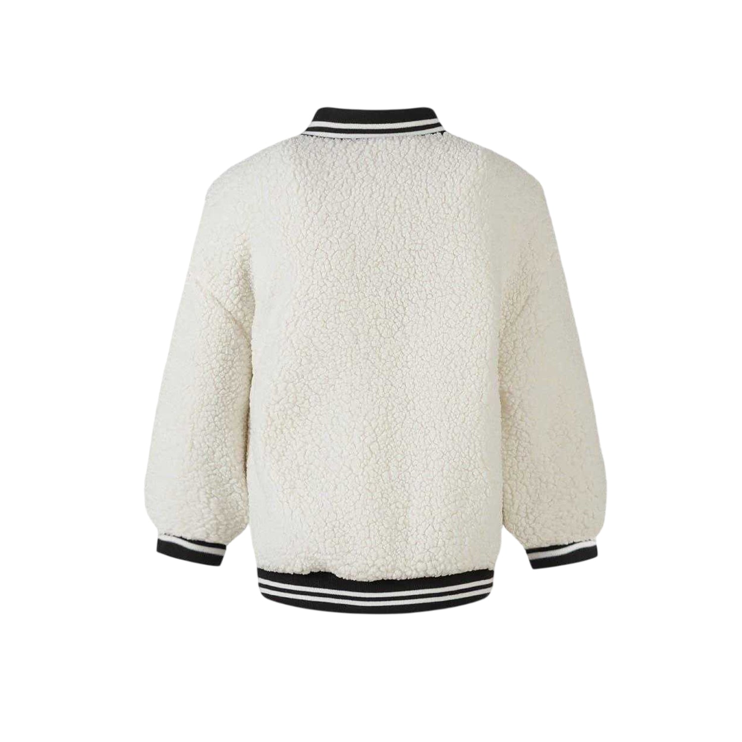 Off White - Back - Minoti Girls Embroidered Borg Jacket