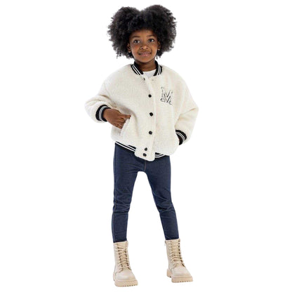 Off White - Lifestyle - Minoti Girls Embroidered Borg Jacket