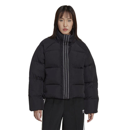 Black - Back - Adidas Womens-Ladies Originals Rhinestone Down Jacket