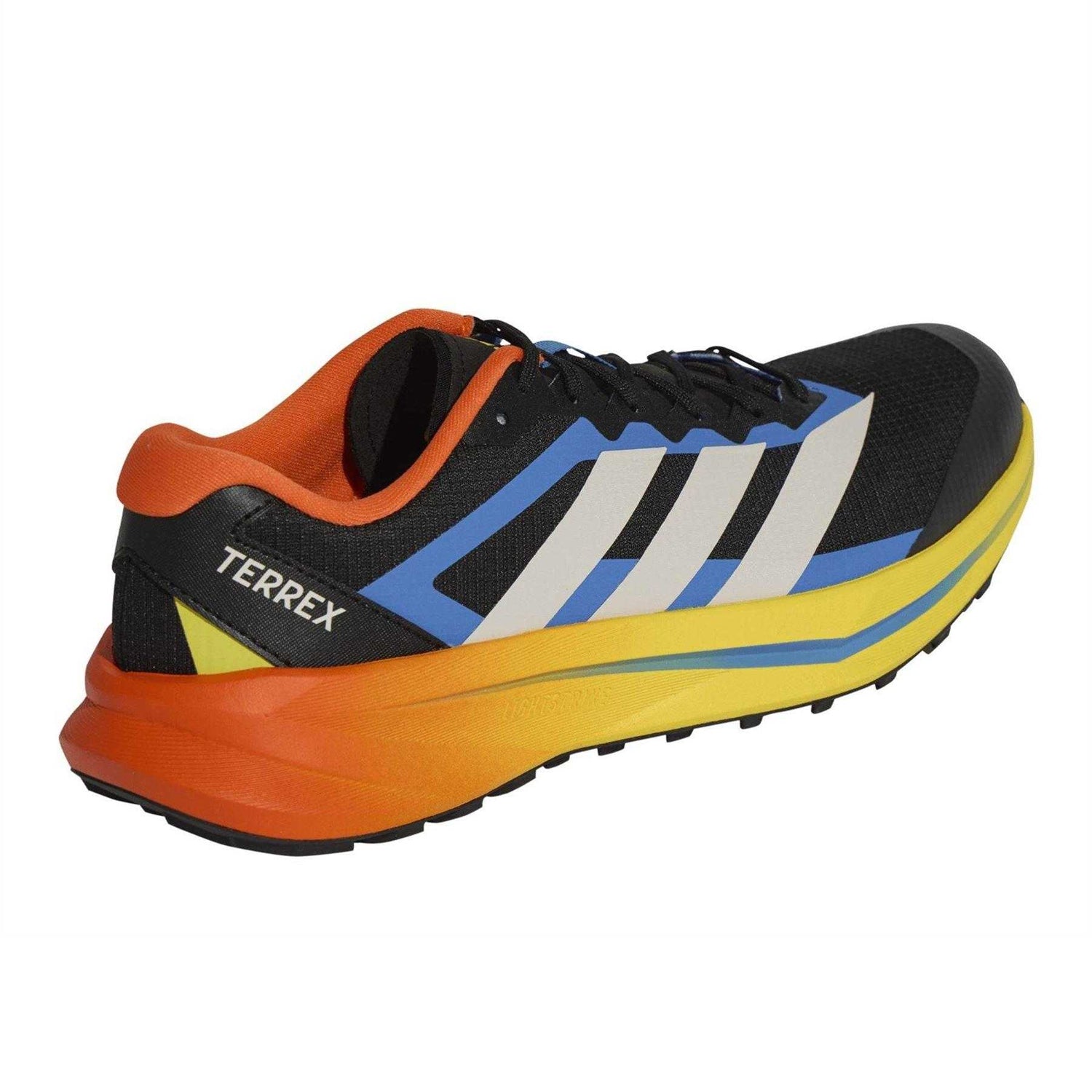 Black-Orange - Back - Adidas Mens Off-Road Trail 3 Stripes Running Shoes