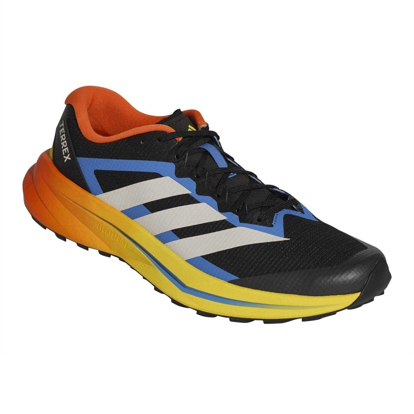 Black-Orange - Pack Shot - Adidas Mens Off-Road Trail 3 Stripes Running Shoes