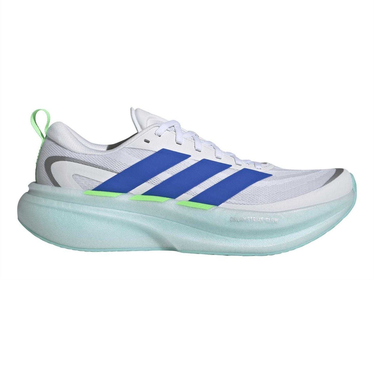 White-Blue-Lime - Front - Adidas Mens Supernova Running Shoes