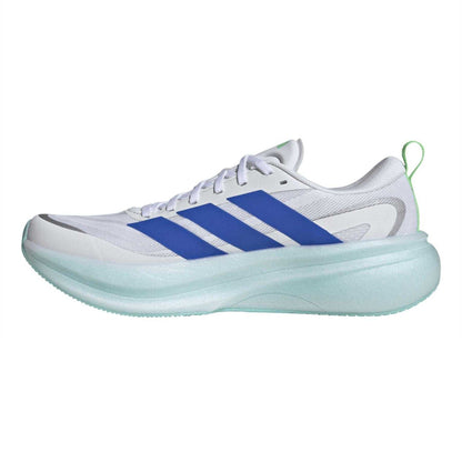 White-Blue-Lime - Side - Adidas Mens Supernova Running Shoes