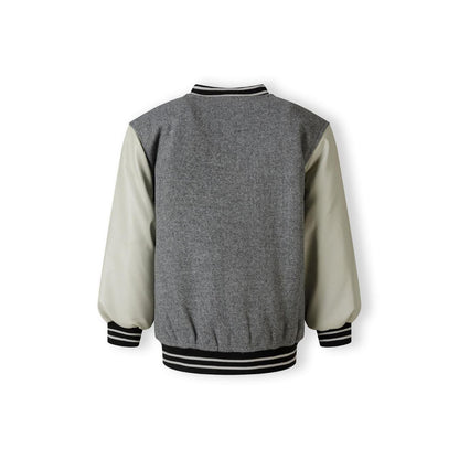 Mottled Light Grey - Back - Minoti Boys Embroidered Varsity Jacket