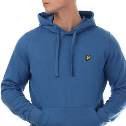 Blue - Side - Lyle & Scott Mens Pull Over Hoodie