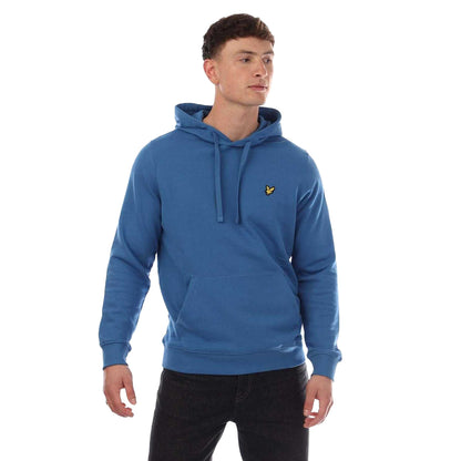Blue - Front - Lyle & Scott Mens Pull Over Hoodie