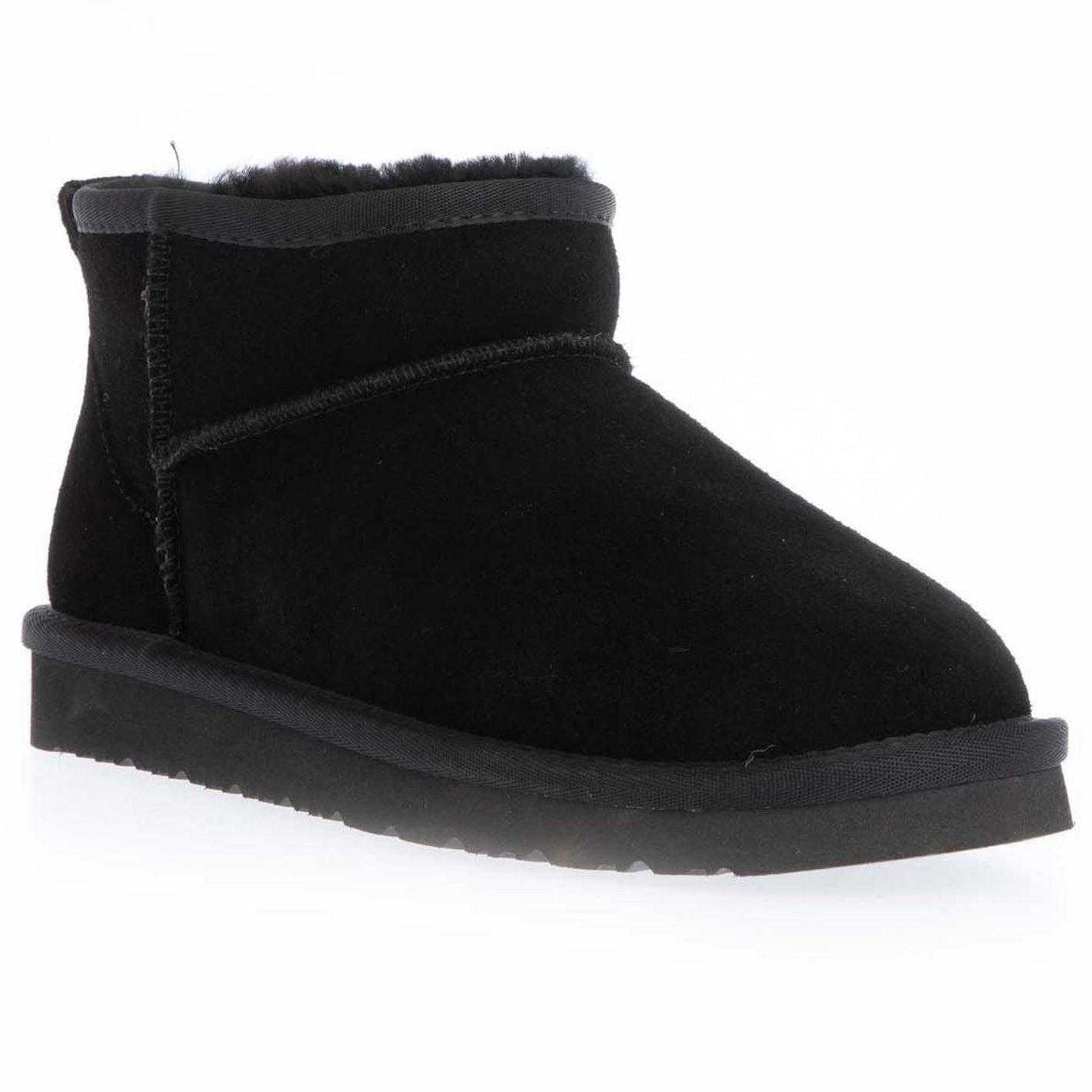 Black - Lifestyle - EverAu Womens-Ladies Cow Suede Flat Ankle Boots