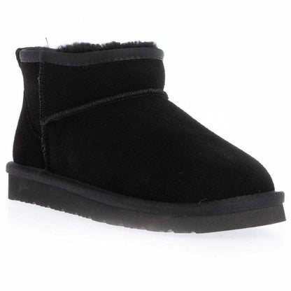 Black - Lifestyle - EverAu Womens-Ladies Cow Suede Flat Ankle Boots
