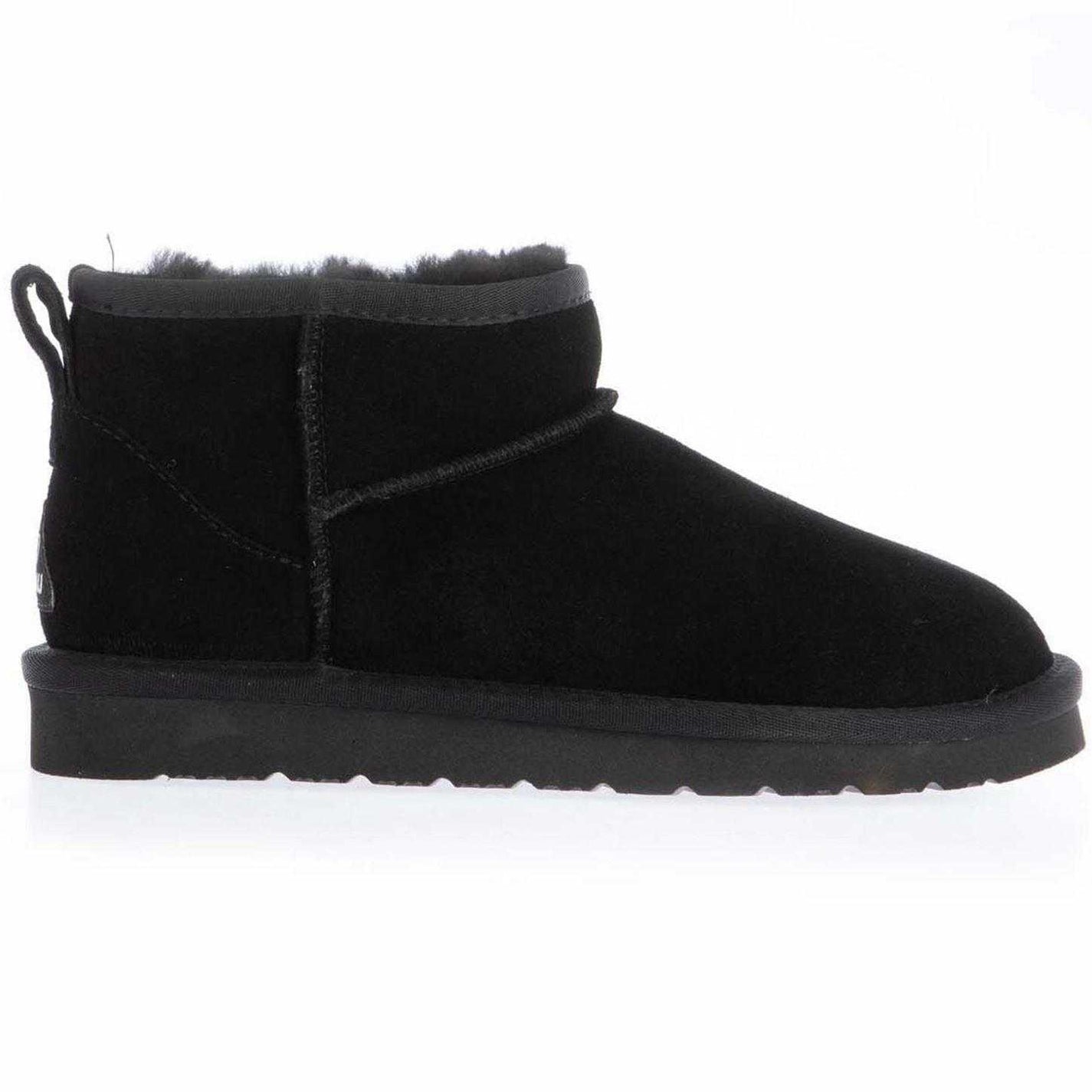 Black - Front - EverAu Womens-Ladies Cow Suede Flat Ankle Boots