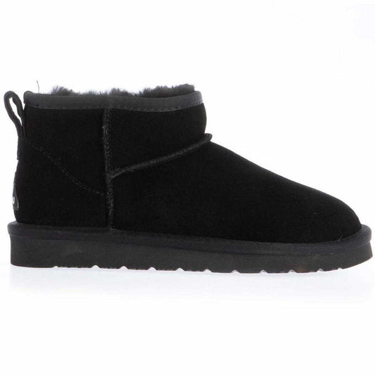 Black - Front - EverAu Womens-Ladies Cow Suede Flat Ankle Boots