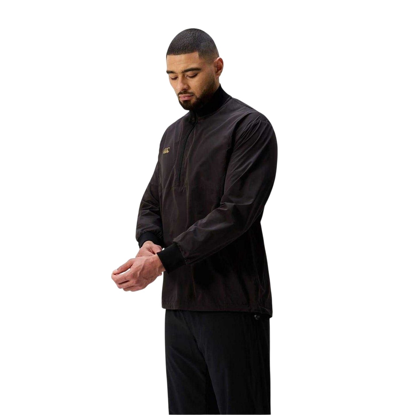 Black - Side - Canterbury Mens Tempo+ Logo Quarter Zip Track Jacket