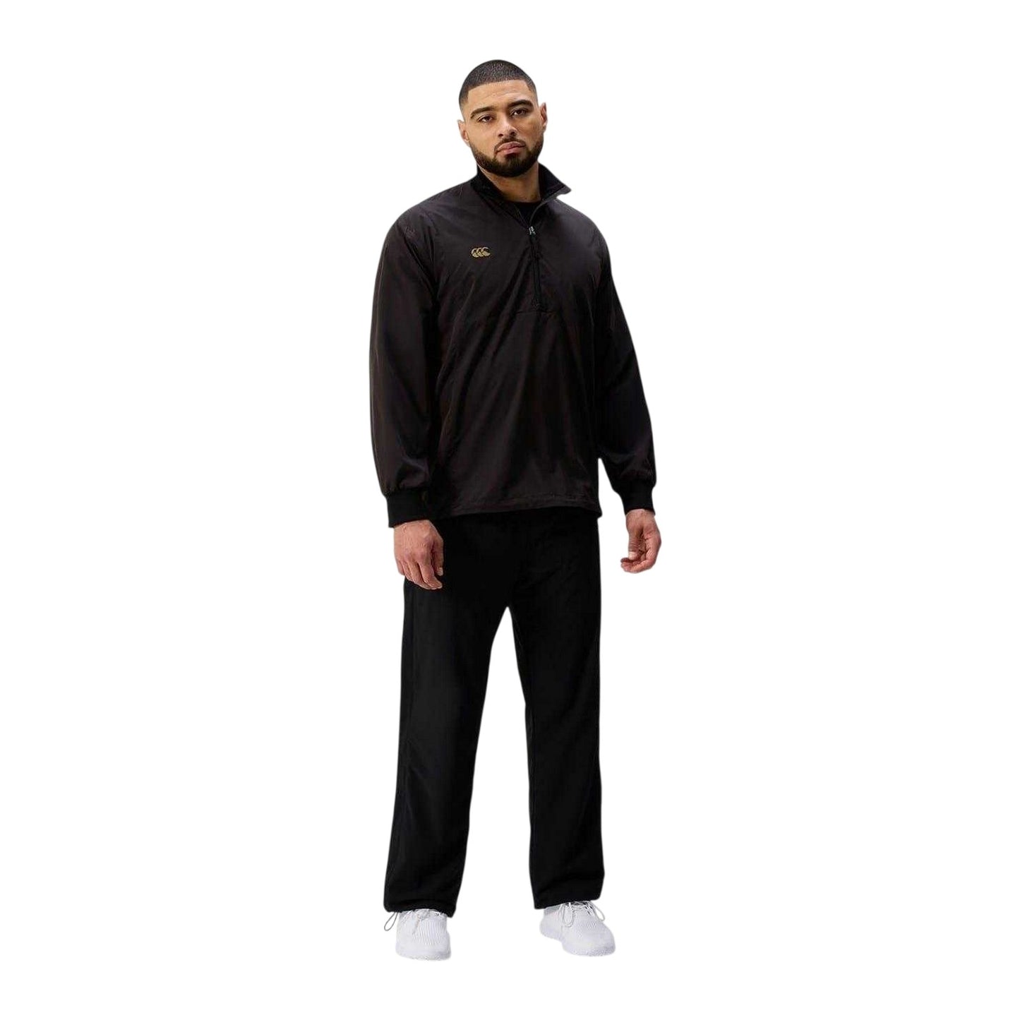 Black - Lifestyle - Canterbury Mens Tempo+ Logo Quarter Zip Track Jacket