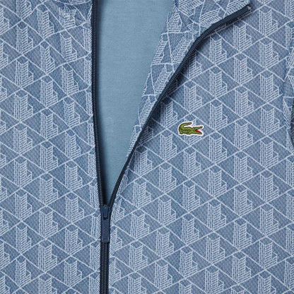 Blue - Side - Lacoste Mens Monogram Jacquard Track Jacket