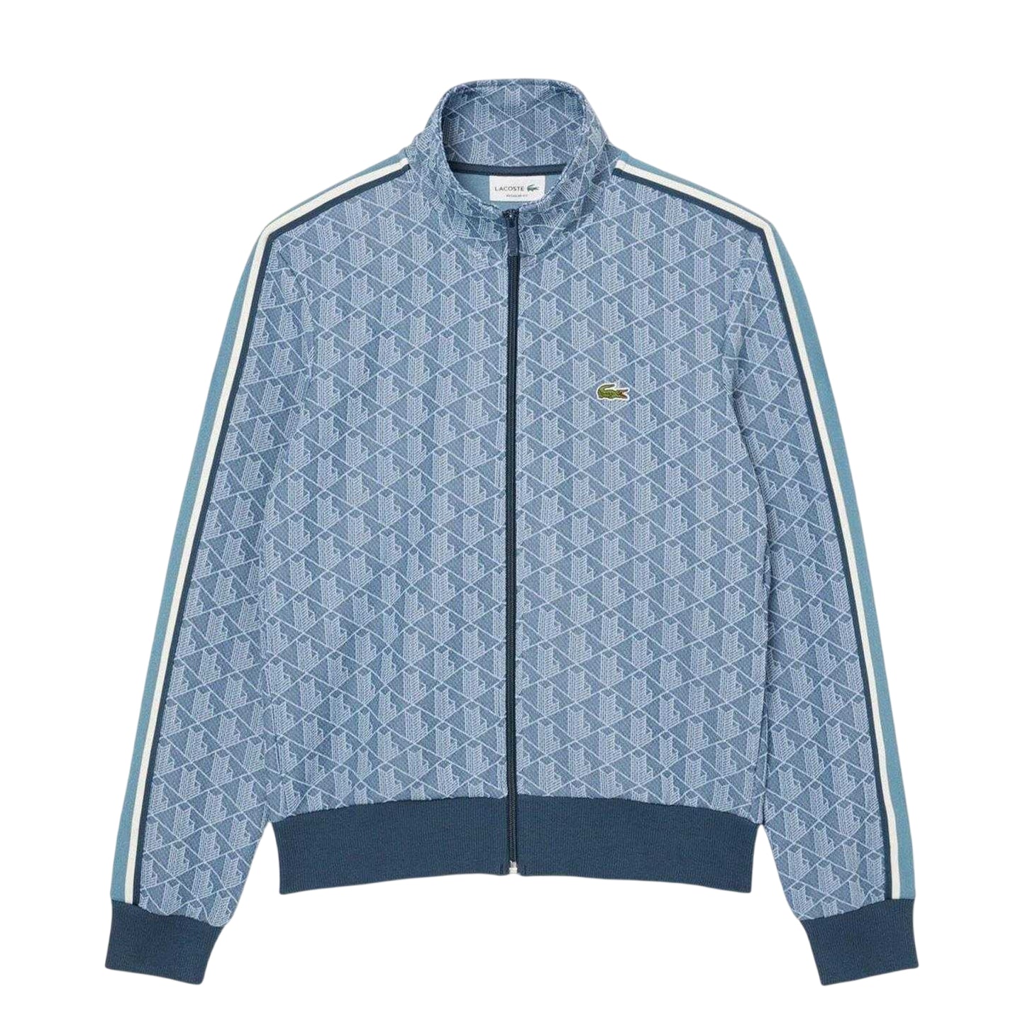 Blue - Front - Lacoste Mens Monogram Jacquard Track Jacket