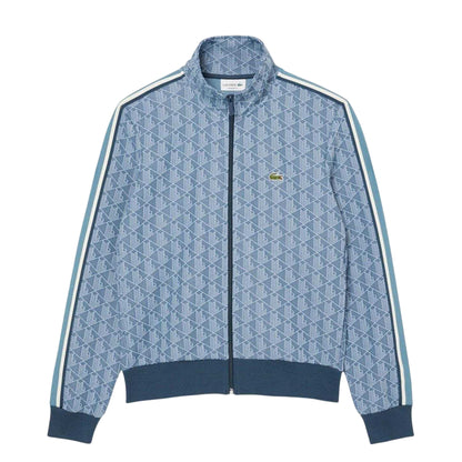 Blue - Front - Lacoste Mens Monogram Jacquard Track Jacket