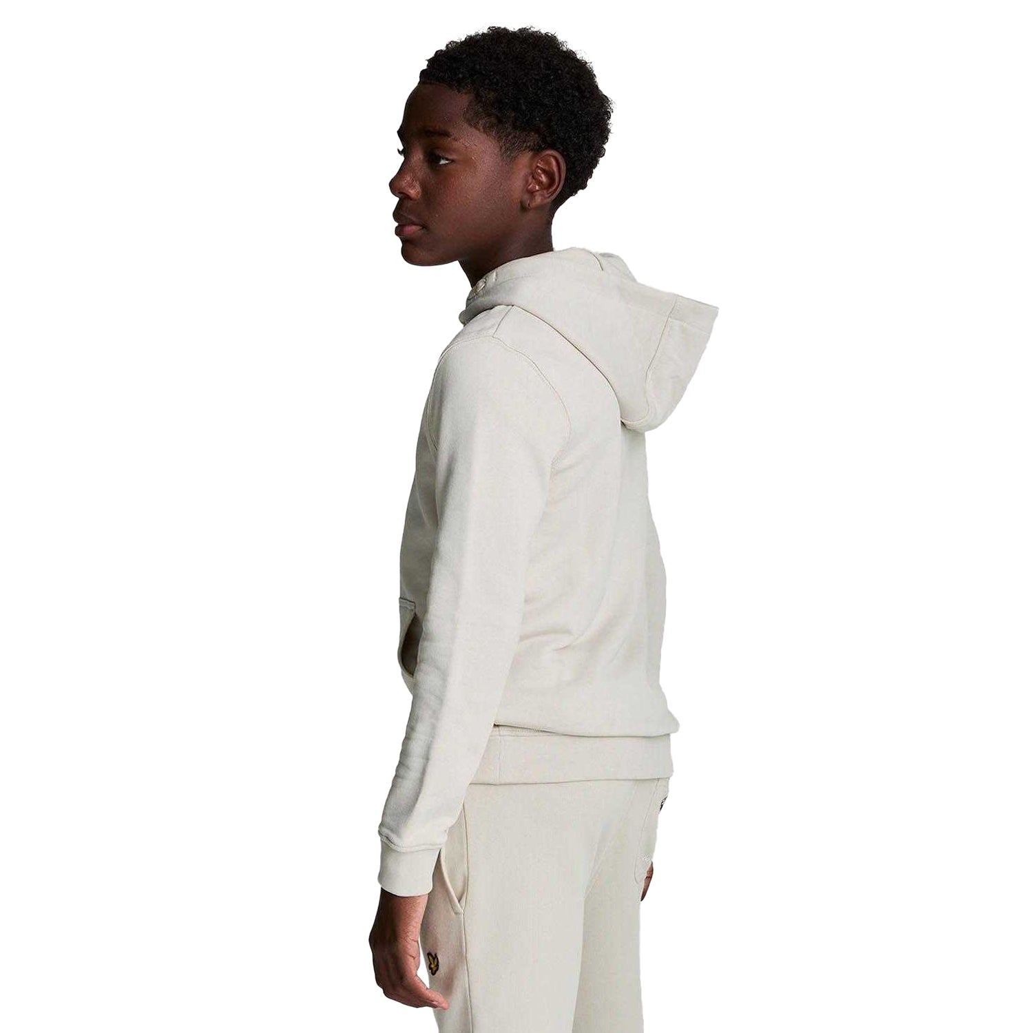 Beige - Back - Lyle & Scott Childrens-Kids Pull Over Drawstring Hoodie