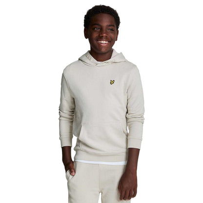 Beige - Side - Lyle & Scott Childrens-Kids Pull Over Drawstring Hoodie