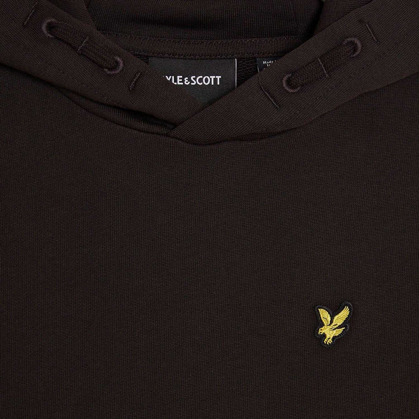 Brown - Back - Lyle & Scott Childrens-Kids Pull Over Drawstring Hoodie